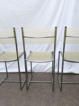 Lot de 6 chaises spaghetti vintage chromés de Belotti, Alias