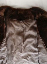manteau en cuir et fourrure vison  T40
