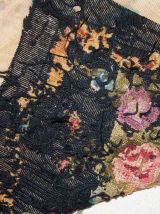 Tapis ancien Anglais Needlepoint fait main, 1C560