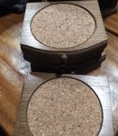 Coffret de sous-verres en bois et liège