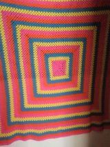 Couverture en laine en crochet - Années 70