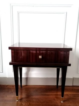Chevet en acajou laqué années 1950, style Baguès