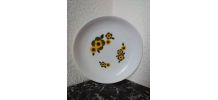 4 assiettes arcopal - motif lotus (années 70)