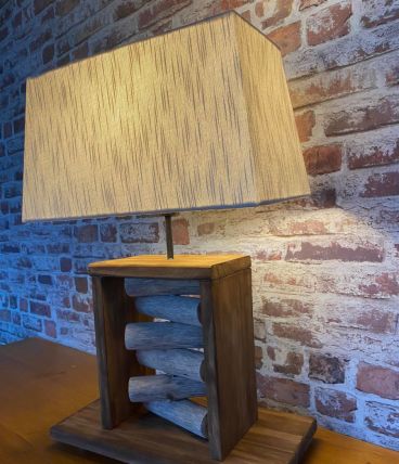 Magnifique Lampe neuve en bois flotté