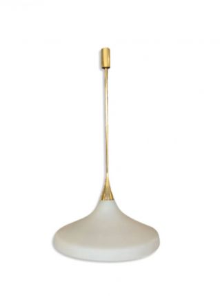 Suspension vintage opaline laiton