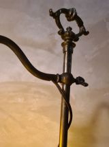 lampe 1900 reglable laiton tulipe pate verre  meme le fil et