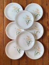 Set de 8 assiettes plates Sarreguemines Blé d'or