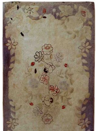 Tapis ancien Américain Hooked fait main, 1C570