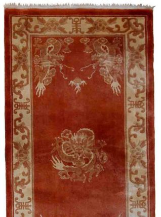 Tapis vintage Chinois Art Deco fait main, 1C591