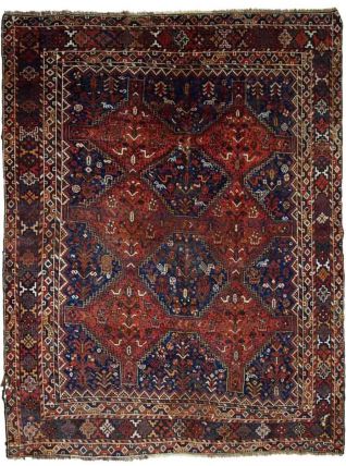 Tapis ancien Persan Khamseh fait main, 1C595