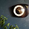 Horloge formica vintage pendule silencieuse "Vedette noir" 