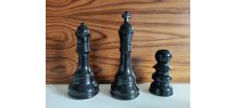 lot de 5 pièces d'échec noir et blanc en céramique 1 roi, 1 