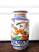 Vase décor Deruta au cygne 