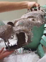 Sculpture tête de lion vintage