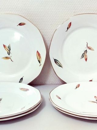 Lot 6 assiettes en porcelaine de Nemours