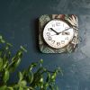 Horloge formica vintage pendule silencieuse Kiplé noir vert
