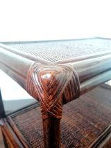 Meuble d'appoint en rotin 1960
