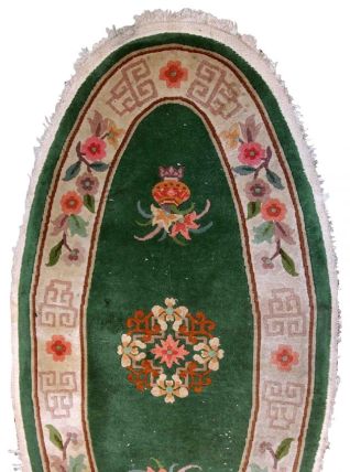 Tapis ancien Chinois Art Deco fait main, 1C619