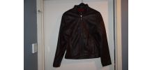 blouson en cuir marron Lotus