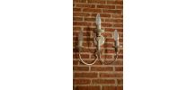 4 appliques KERIA 3 branches ivoire et or