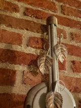 4 appliques KERIA 3 branches ivoire et or