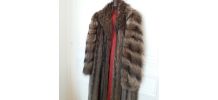 Manteau fourrure marmotte argentée