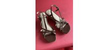 SANDALES CUIR MARRON 38