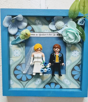 Cadre de mariage Playmobil, caseau de mariage original
