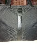 Sac Lancel en tissu et cuir noir
