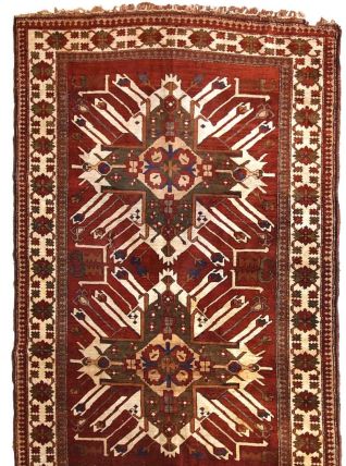 Tapis vintage Caucasien Eagle Kazak fait main, 1C662