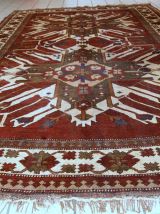 Tapis vintage Caucasien Eagle Kazak fait main, 1C662
