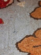 Tapis ancien Américain Hooked fait main, 1C672