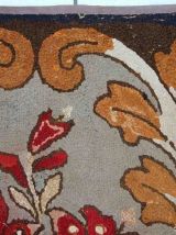 Tapis ancien Américain Hooked fait main, 1C672