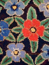 Tapis ancien Américain Hooked fait main, 1C677