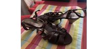 SANDALES CUIR MARRON  DAMART 38