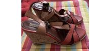 SANDALES CUIR ROUGE MARTINELLI 38
