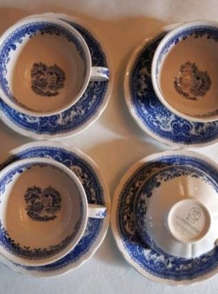 4 tasses et sous tasses vintage Villeroy &amp; Boch