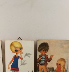 Trio de petits cadres style Poulbot