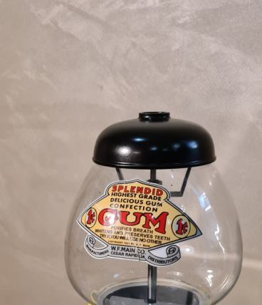 distributeur a bonbons  jaune 28x15  fonte d alu et verre , 