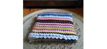 Couverture en laine en crochet - Années 70