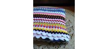 Couverture en laine en crochet - Années 70