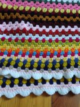Couverture en laine en crochet - Années 70