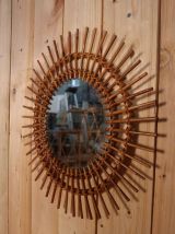Miroir Soleil Rotin 