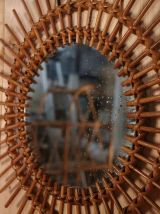 Miroir Soleil Rotin 