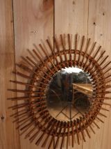 Miroir Soleil Rotin 