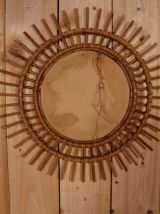 Miroir Soleil Rotin 