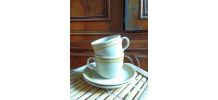 2 tasses et 2 sous tasses - Atelier d'art de Lorraine 