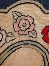 Tapis ancien Américain Hooked fait main, 1C703