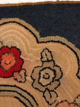 Tapis ancien Américain Hooked fait main, 1C703
