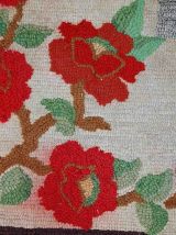 Tapis ancien Américain Hooked fait main, 1C705